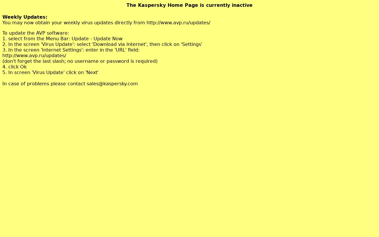kaspersky.com in 1999