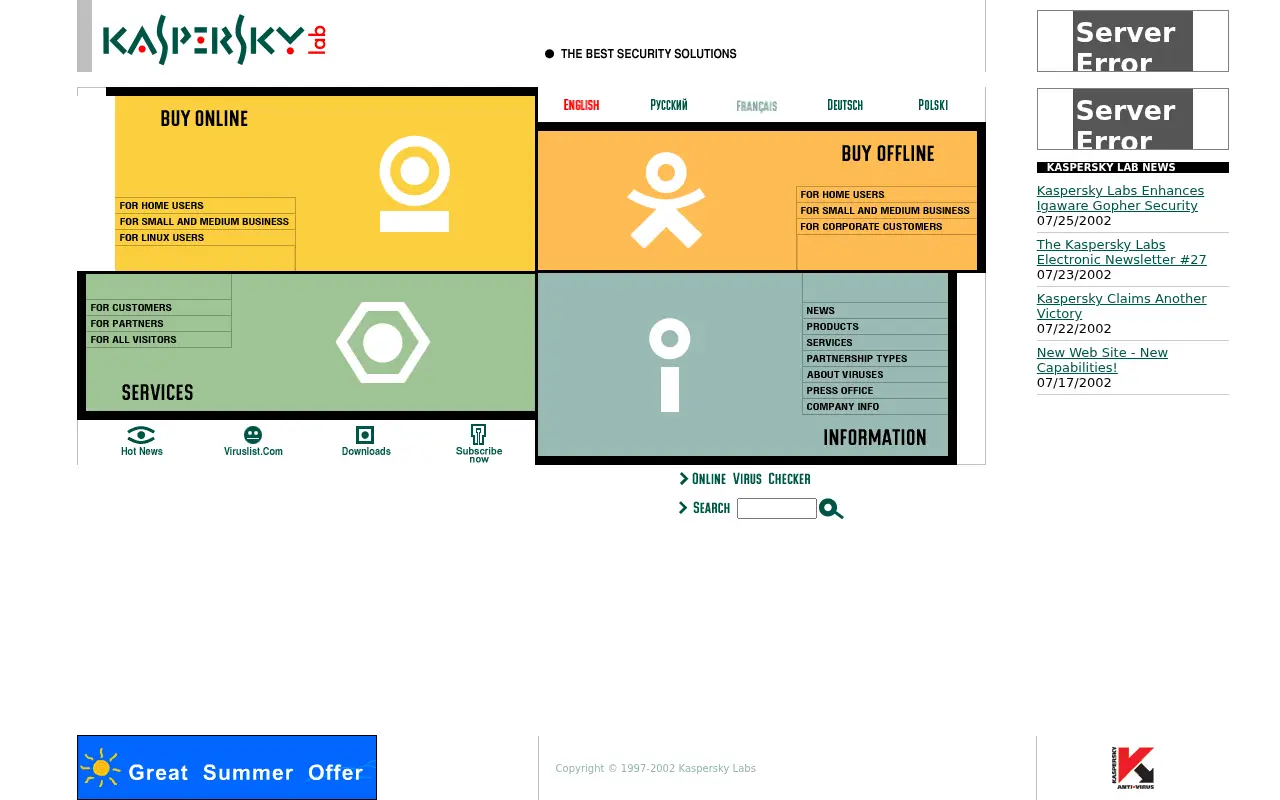 kaspersky.com on July 25, 2002
