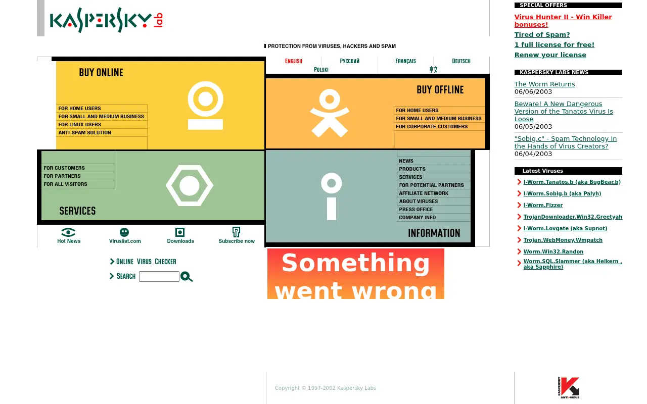 kaspersky.com on June 18, 2003