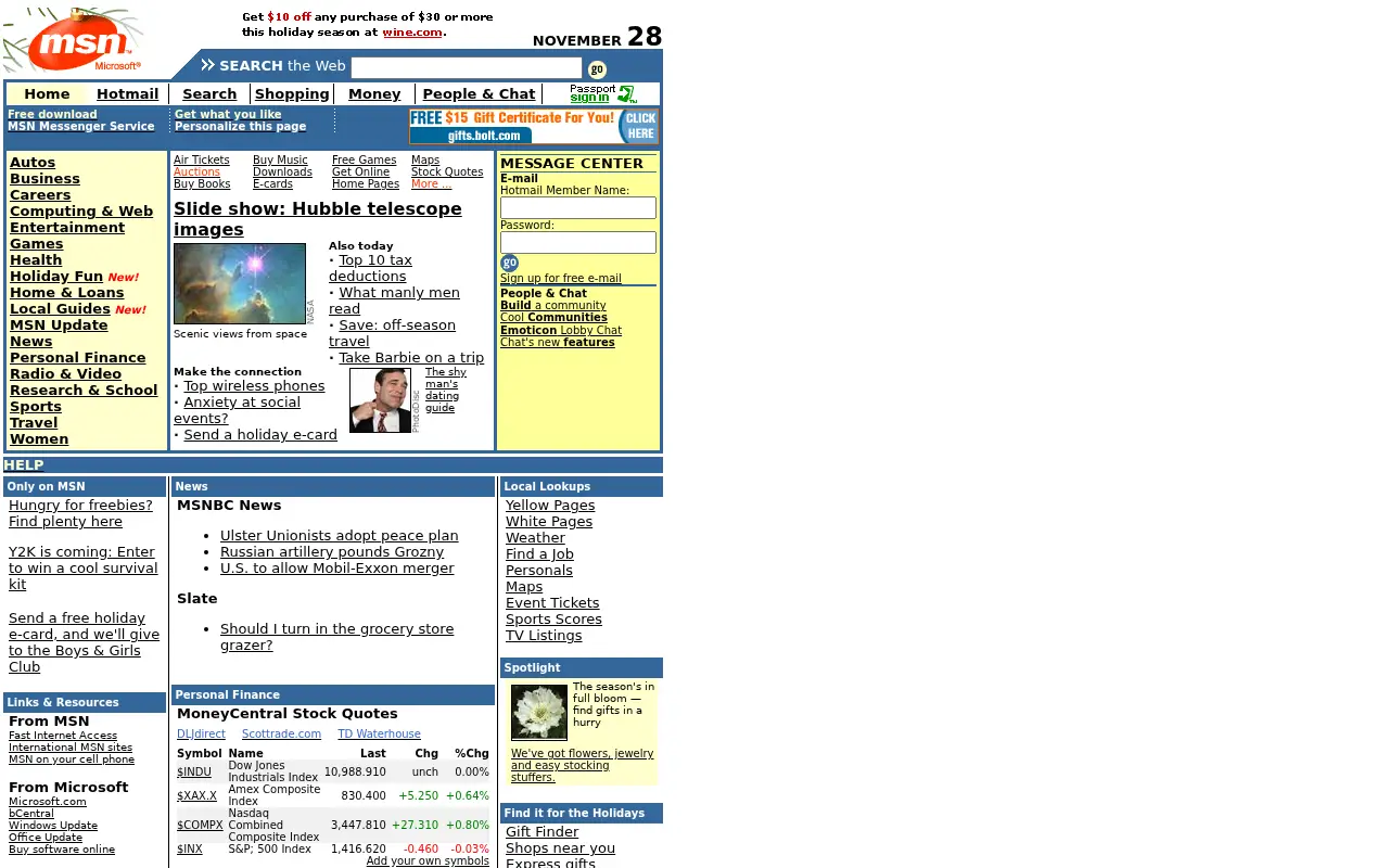 msn.com on November 28, 1999