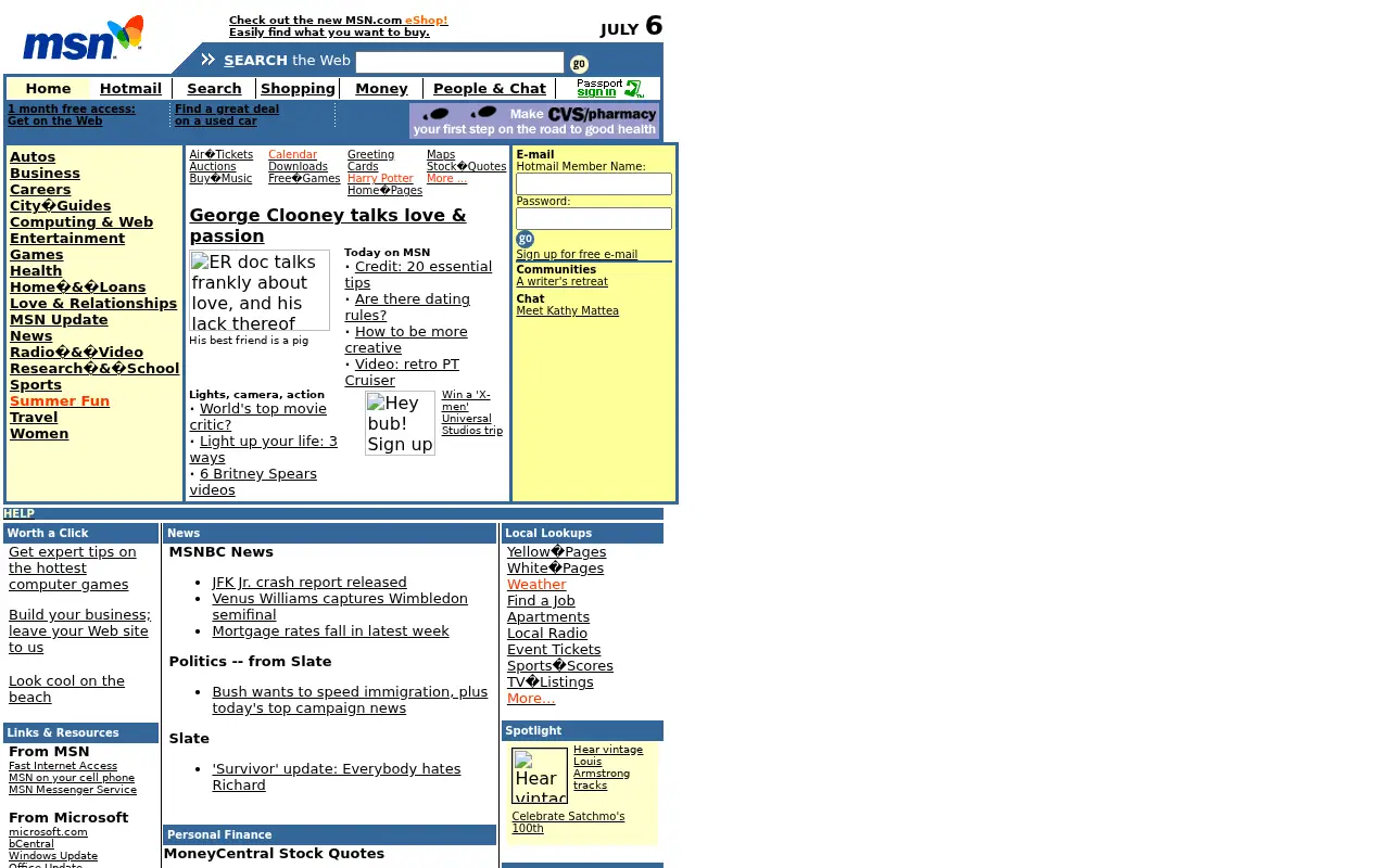 msn.com on July 6, 2000