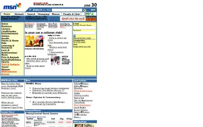 msn.com in 2001