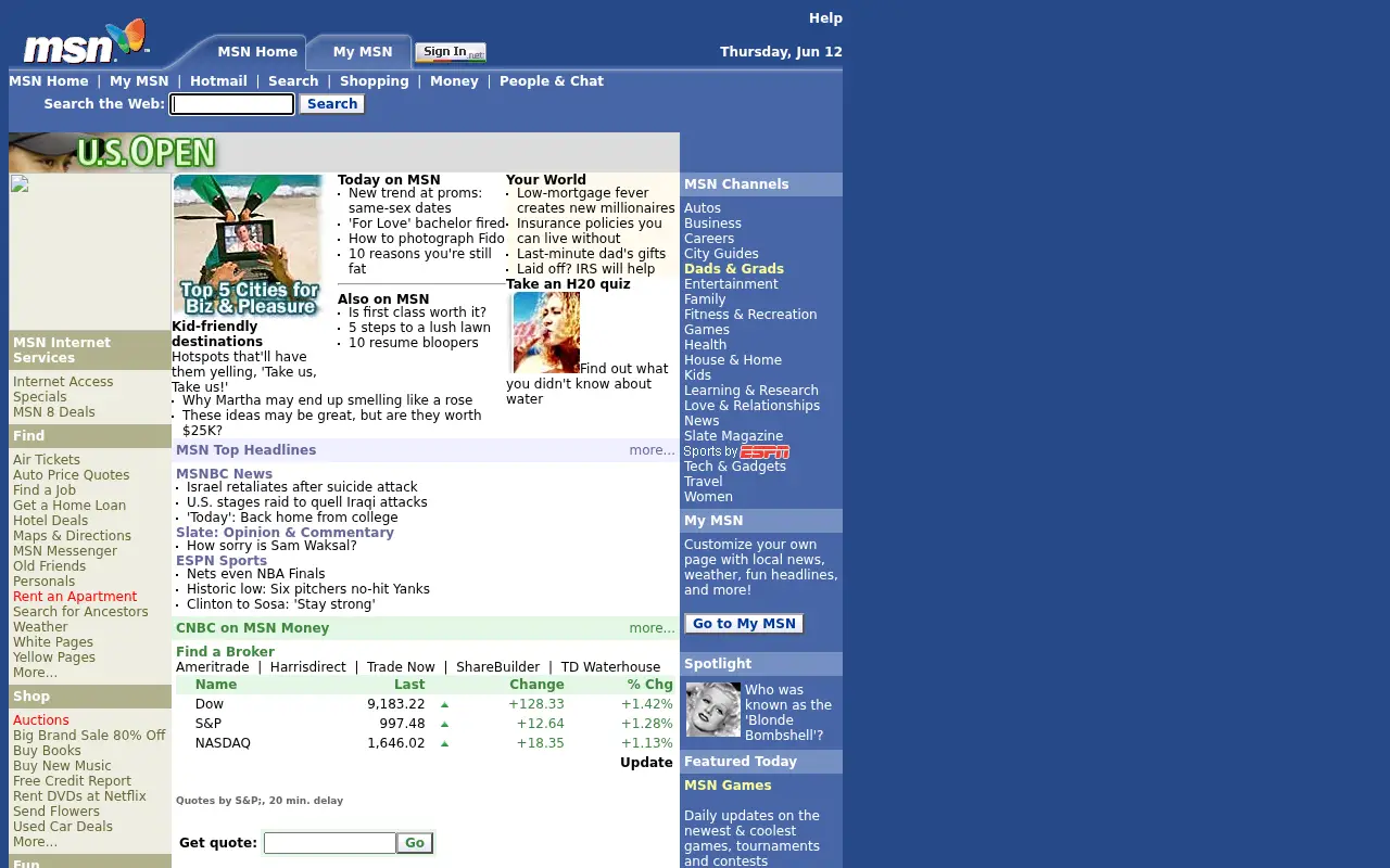 msn.com in 2003