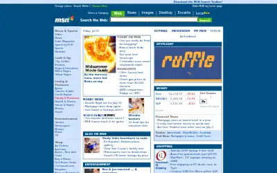 msn.com in 2005