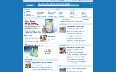 msn.com in 2006