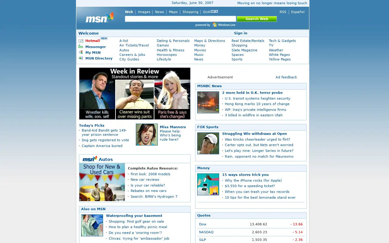 msn.com in 2007