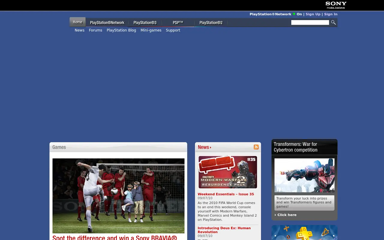 playstation.com in 2010