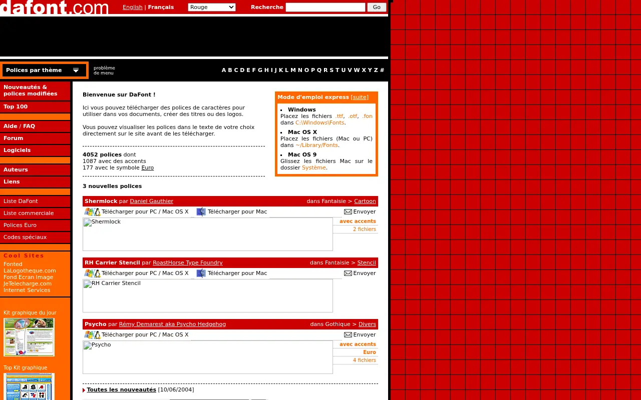 dafont.com on July 1, 2004