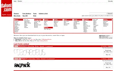 dafont.com in 2006