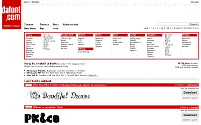 dafont.com in 2010