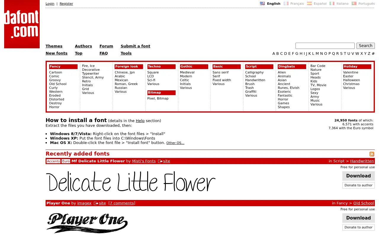 dafont.com in 2014