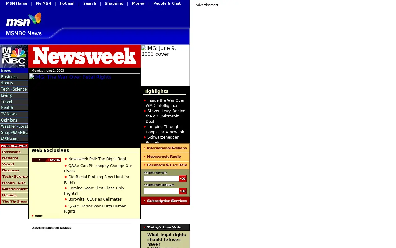 newsweek.com in 2003