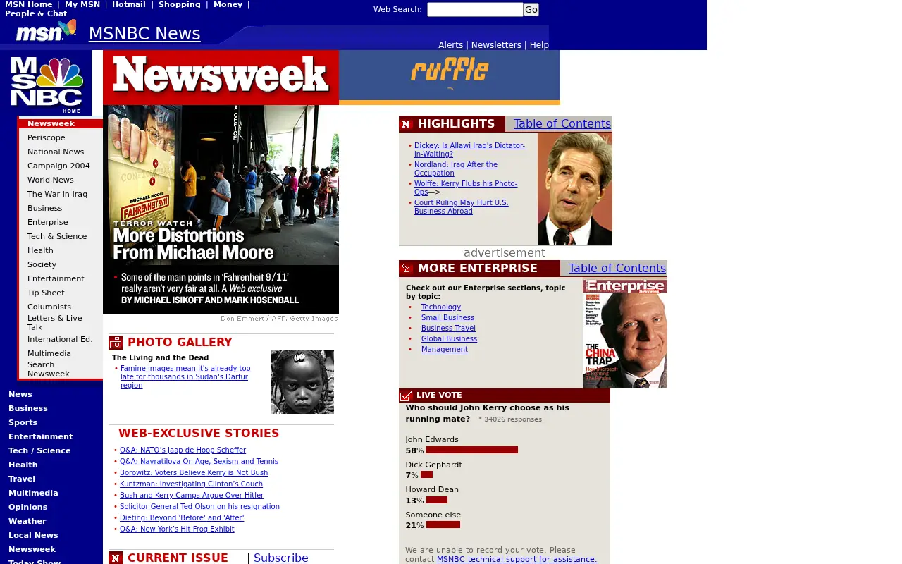 newsweek.com in 2004