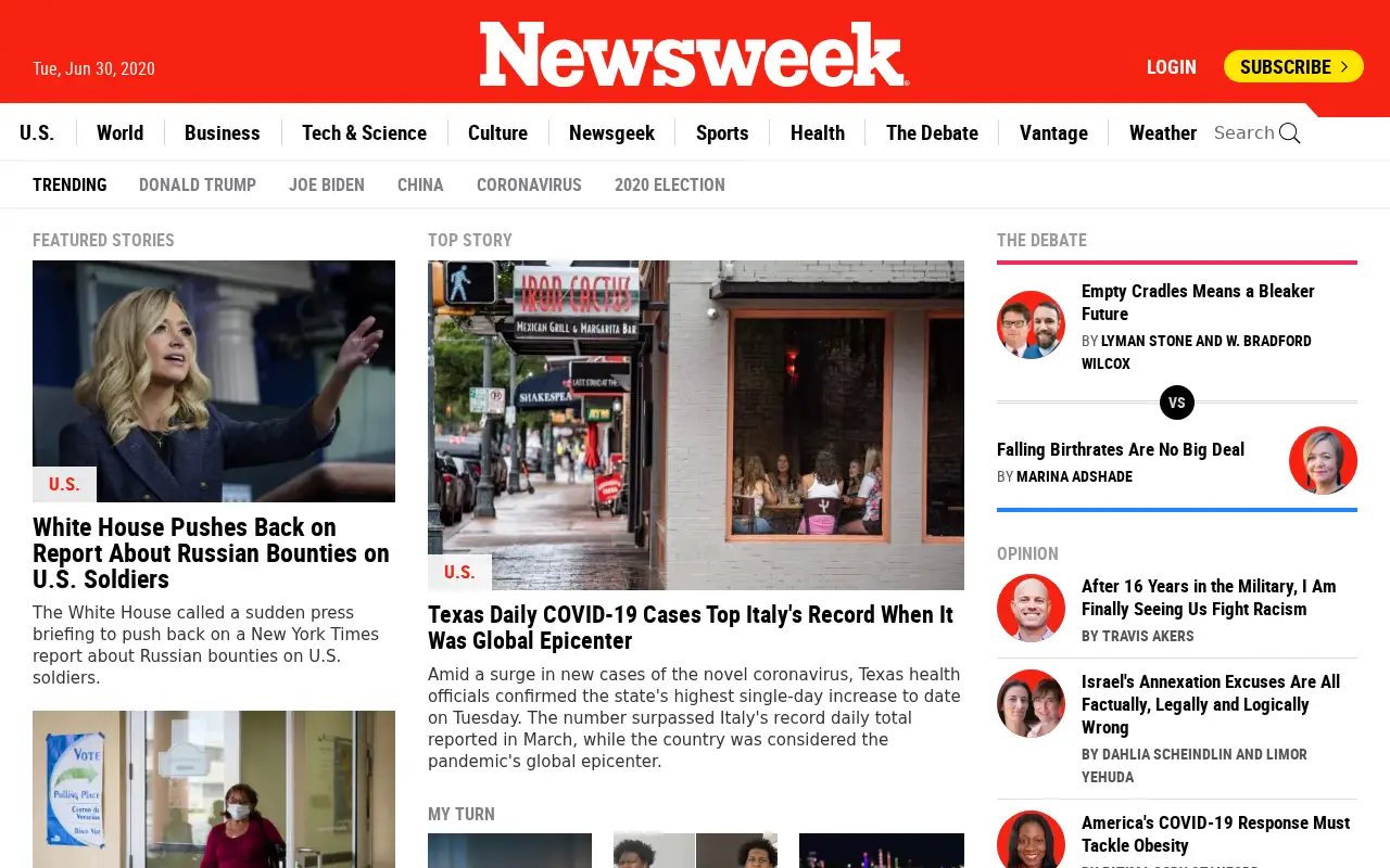 newsweek.com in 2020