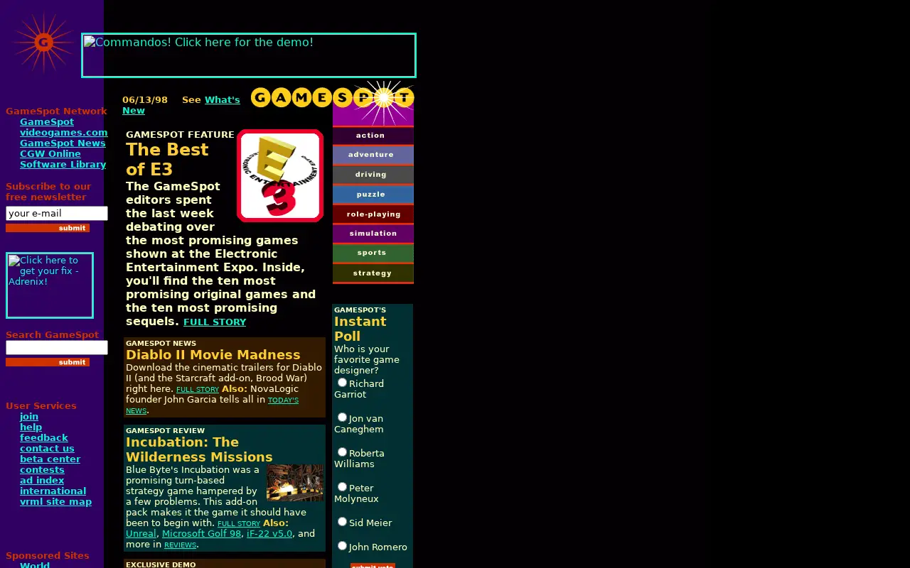 gamespot.com in 1998