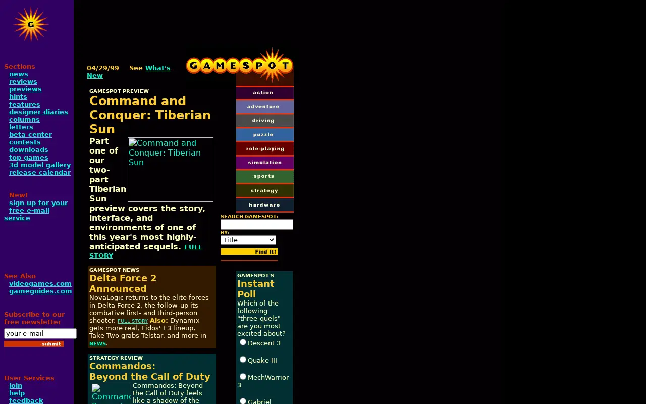 gamespot.com in 1999