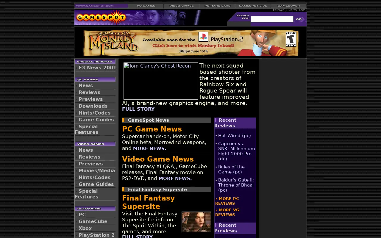 gamespot.com in 2001