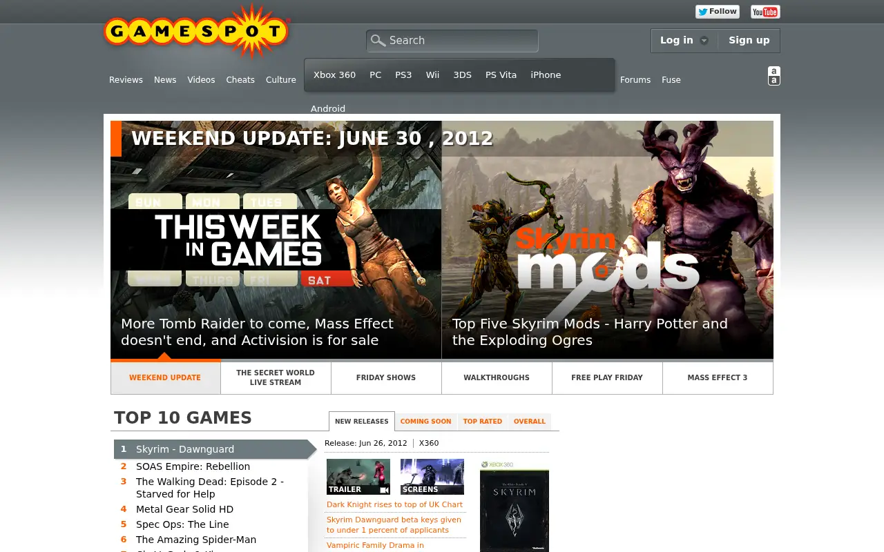 gamespot.com in 2012