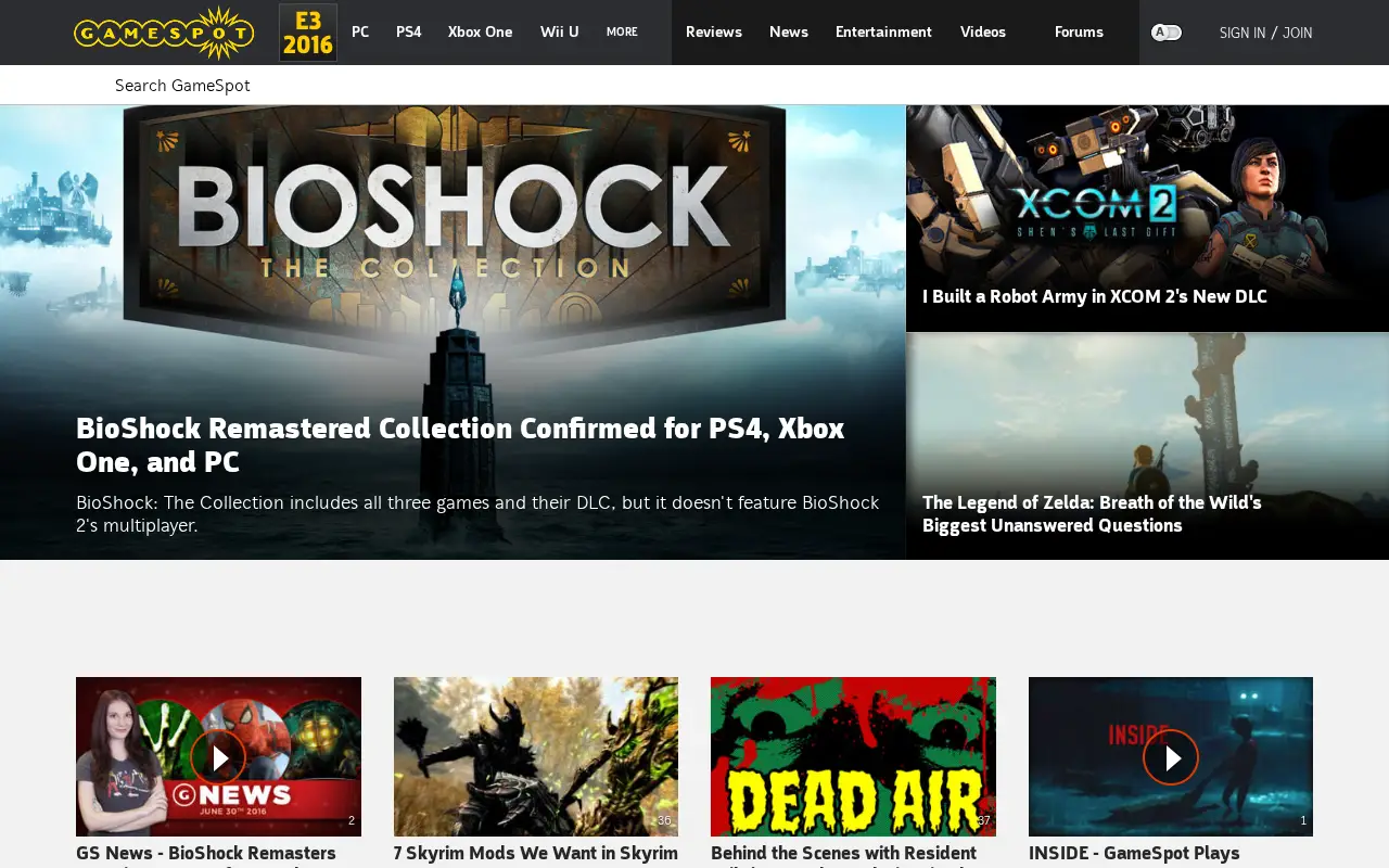 gamespot.com on July 1, 2016