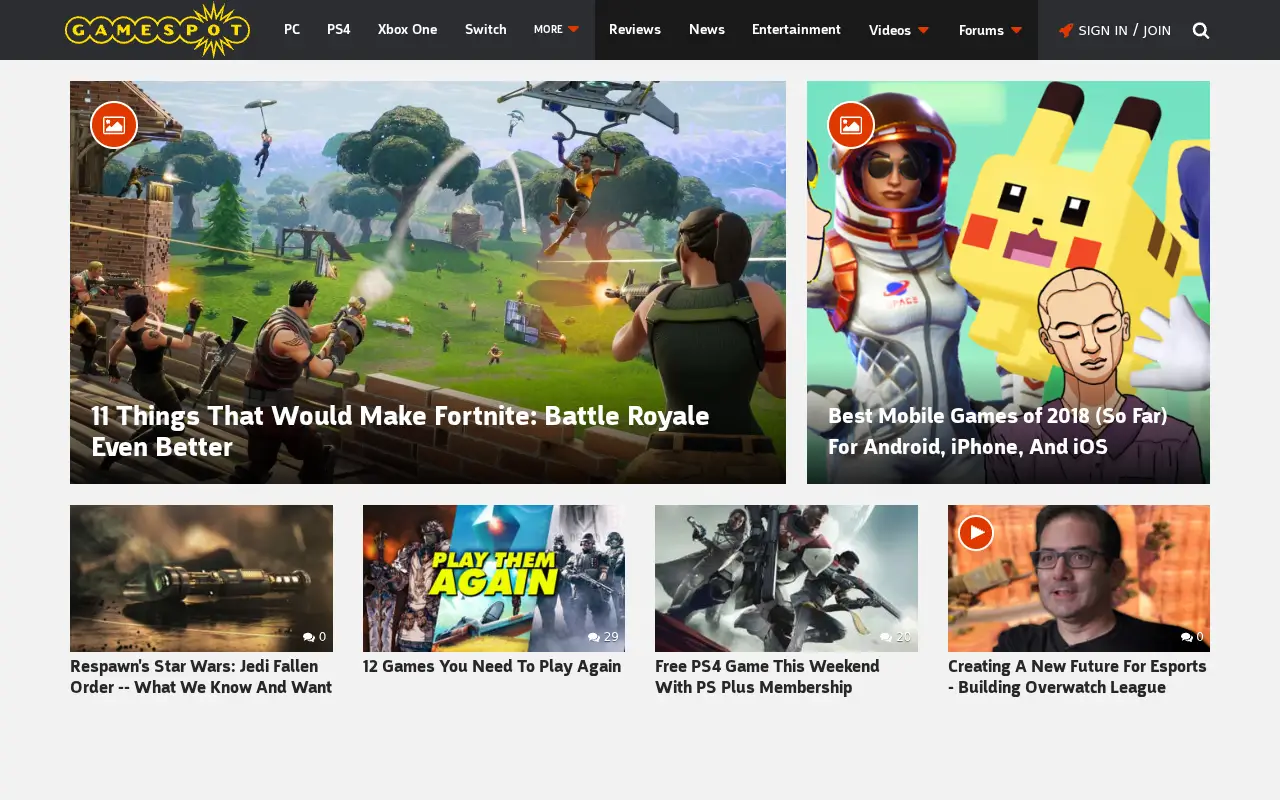 gamespot.com in 2018