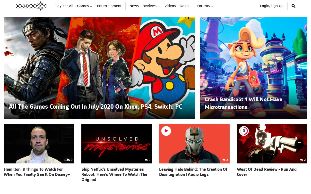 gamespot.com in 2020