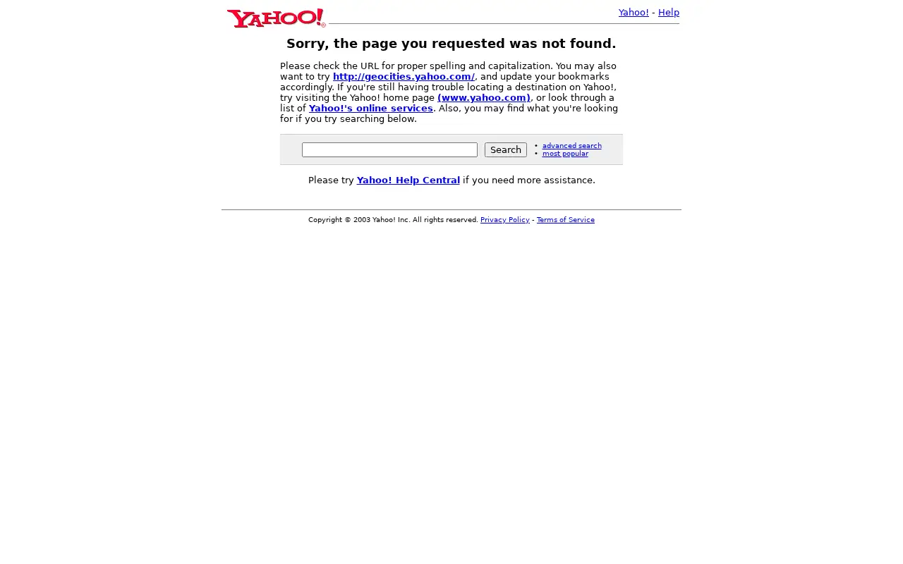 geocities.com in 2003