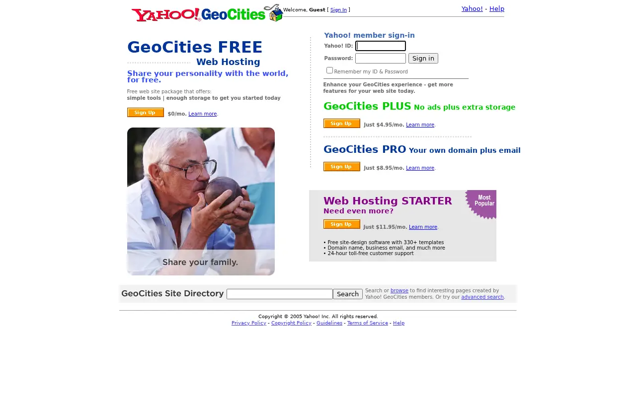 geocities.com in 2005