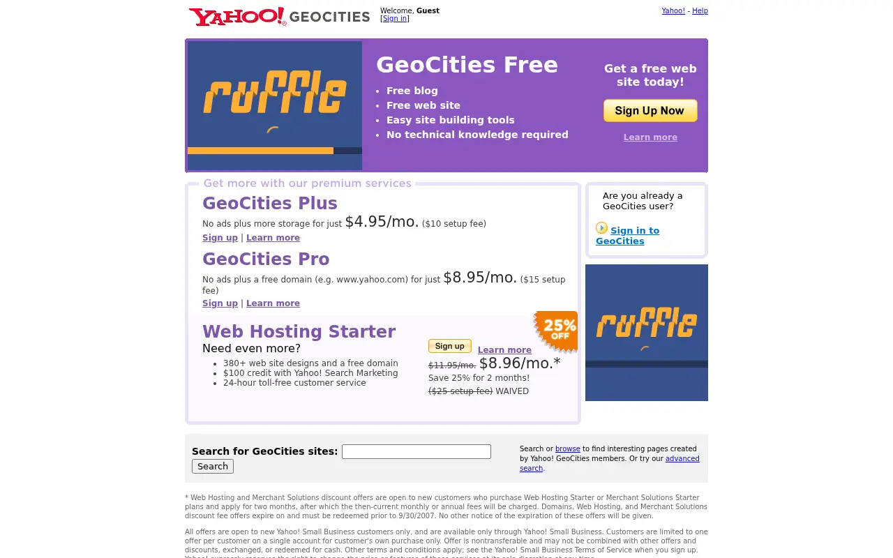 geocities.com in 2007