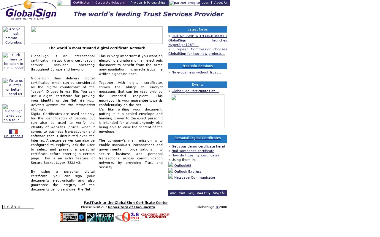 globalsign.com on June 22, 2000