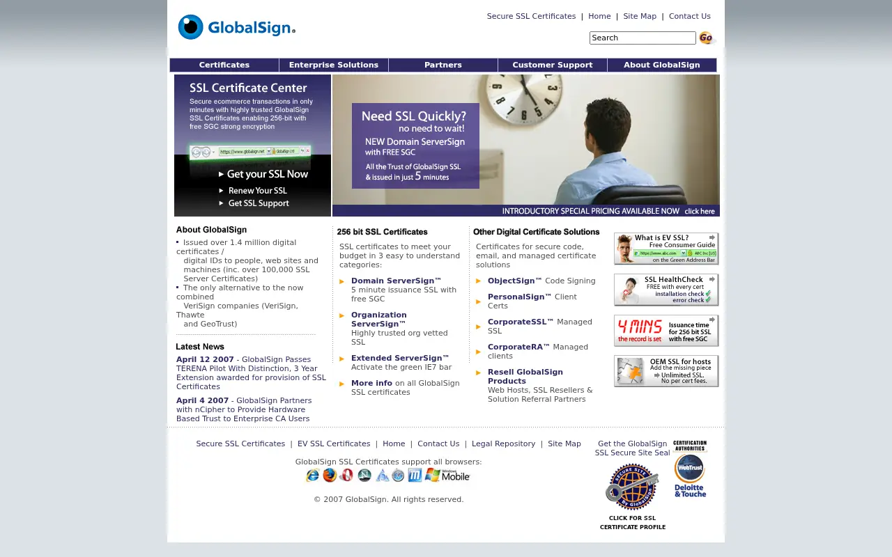 globalsign.com in 2007