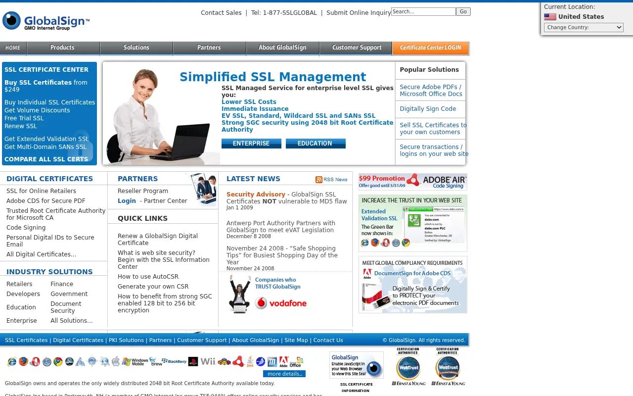 globalsign.com in 2009