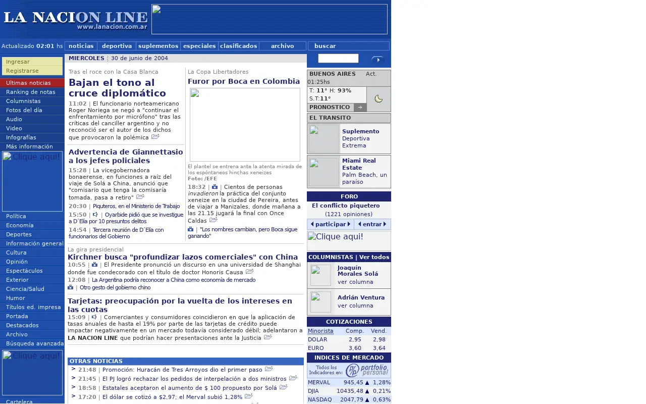 lanacion.com.ar in 2004
