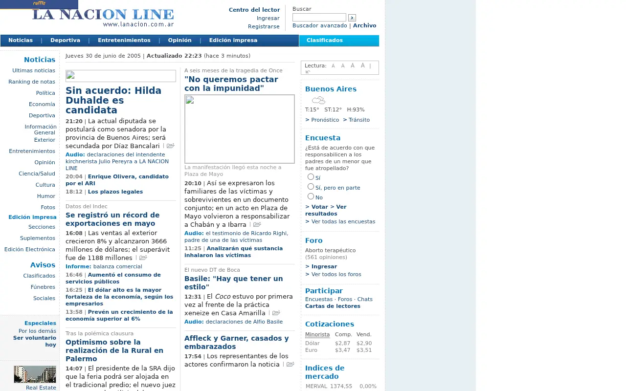 lanacion.com.ar in 2005