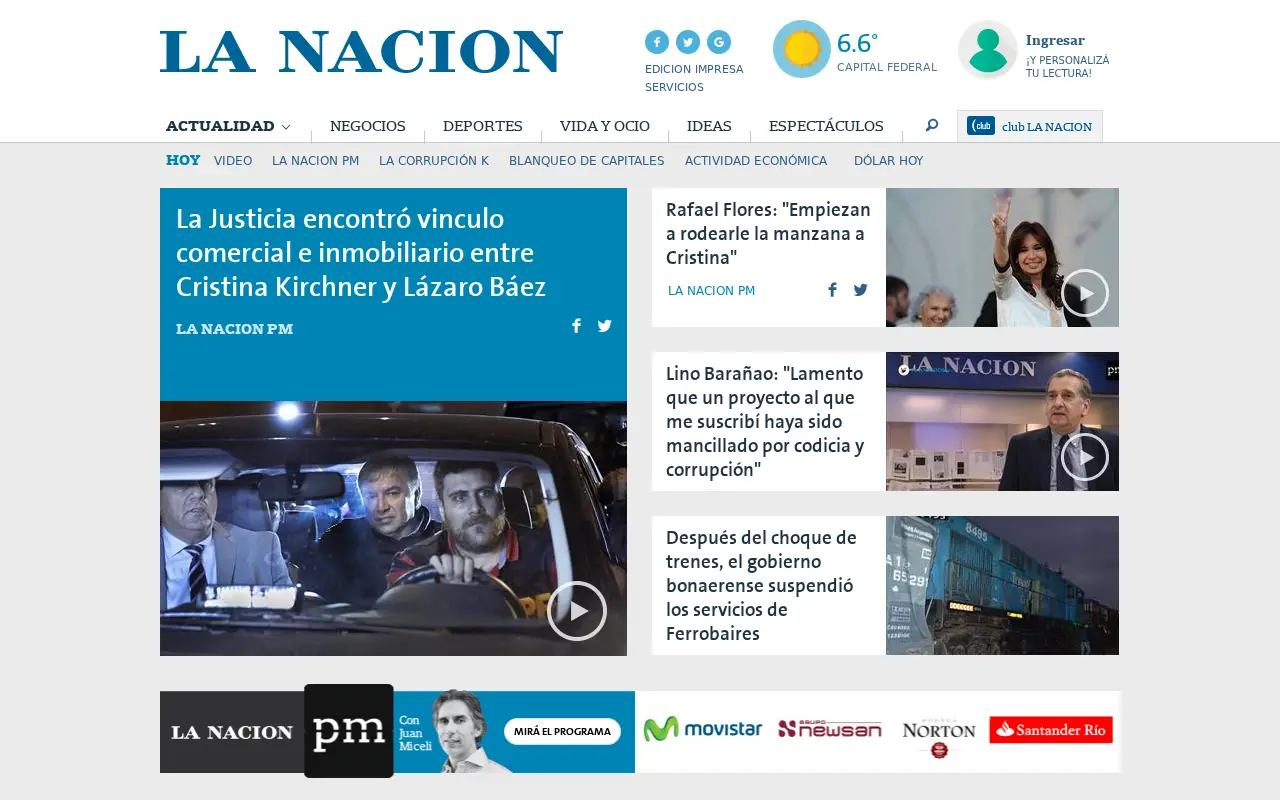 lanacion.com.ar in 2016