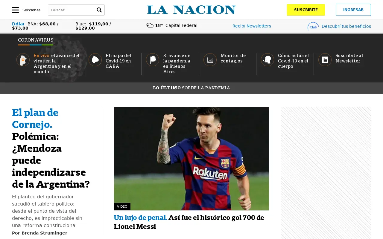 lanacion.com.ar in 2020