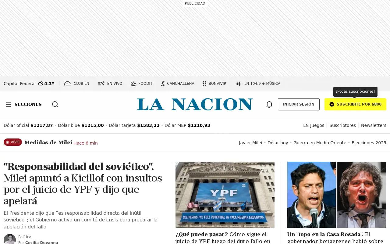 lanacion.com.ar in 2025
