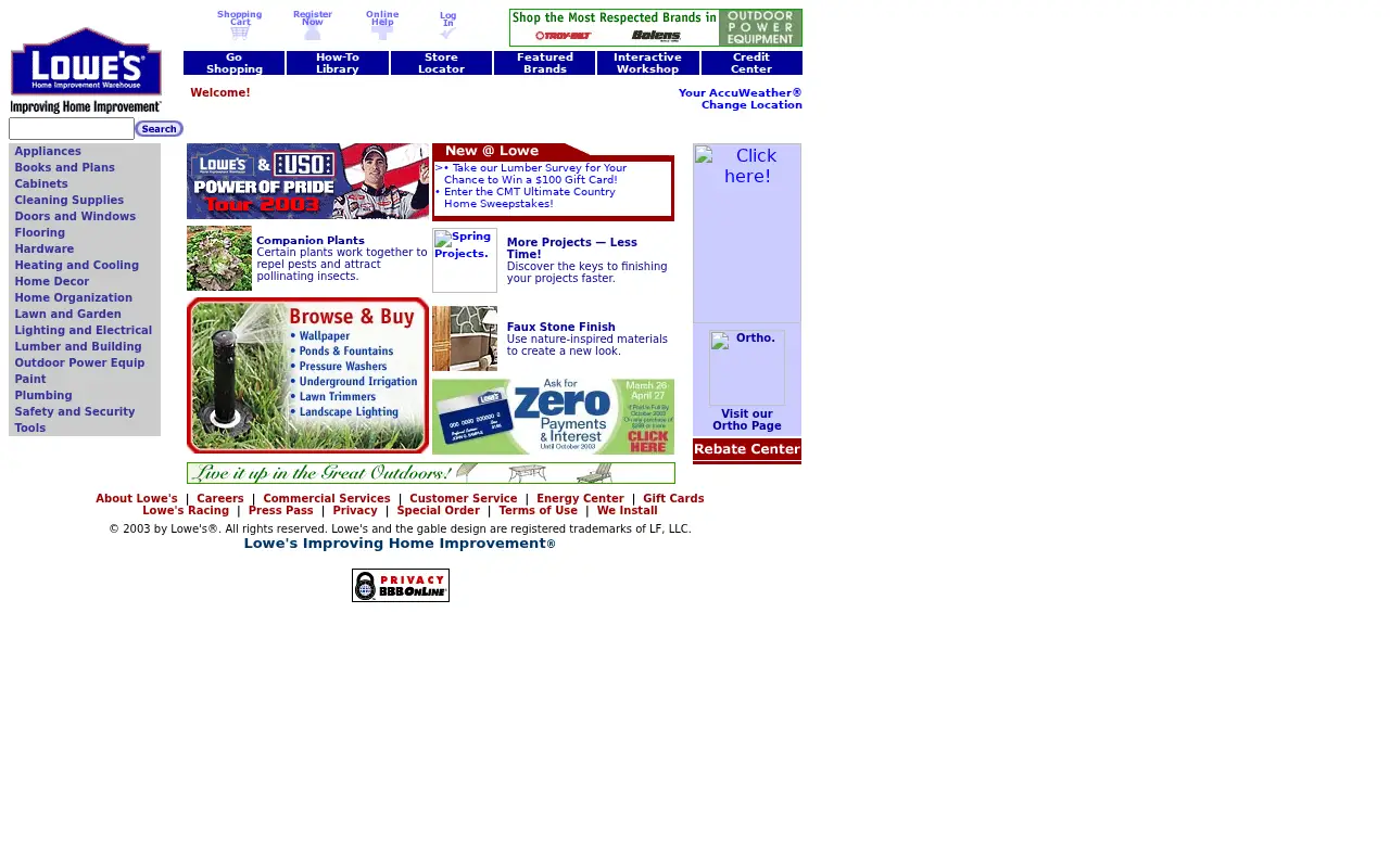 lowes.com in 2003