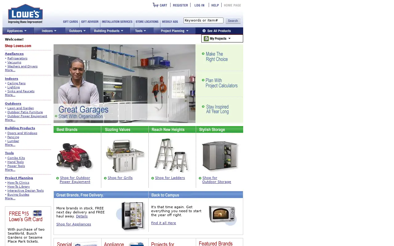 lowes.com in 2005