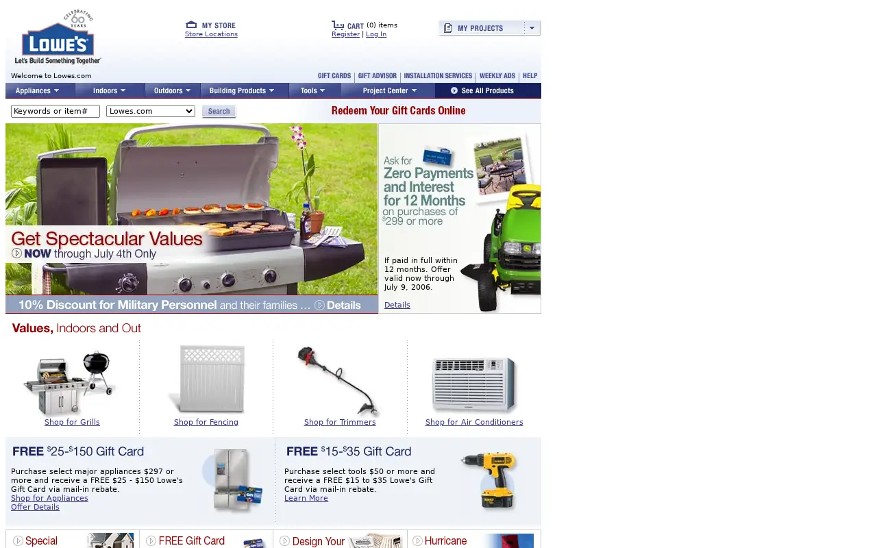 lowes.com in 2006