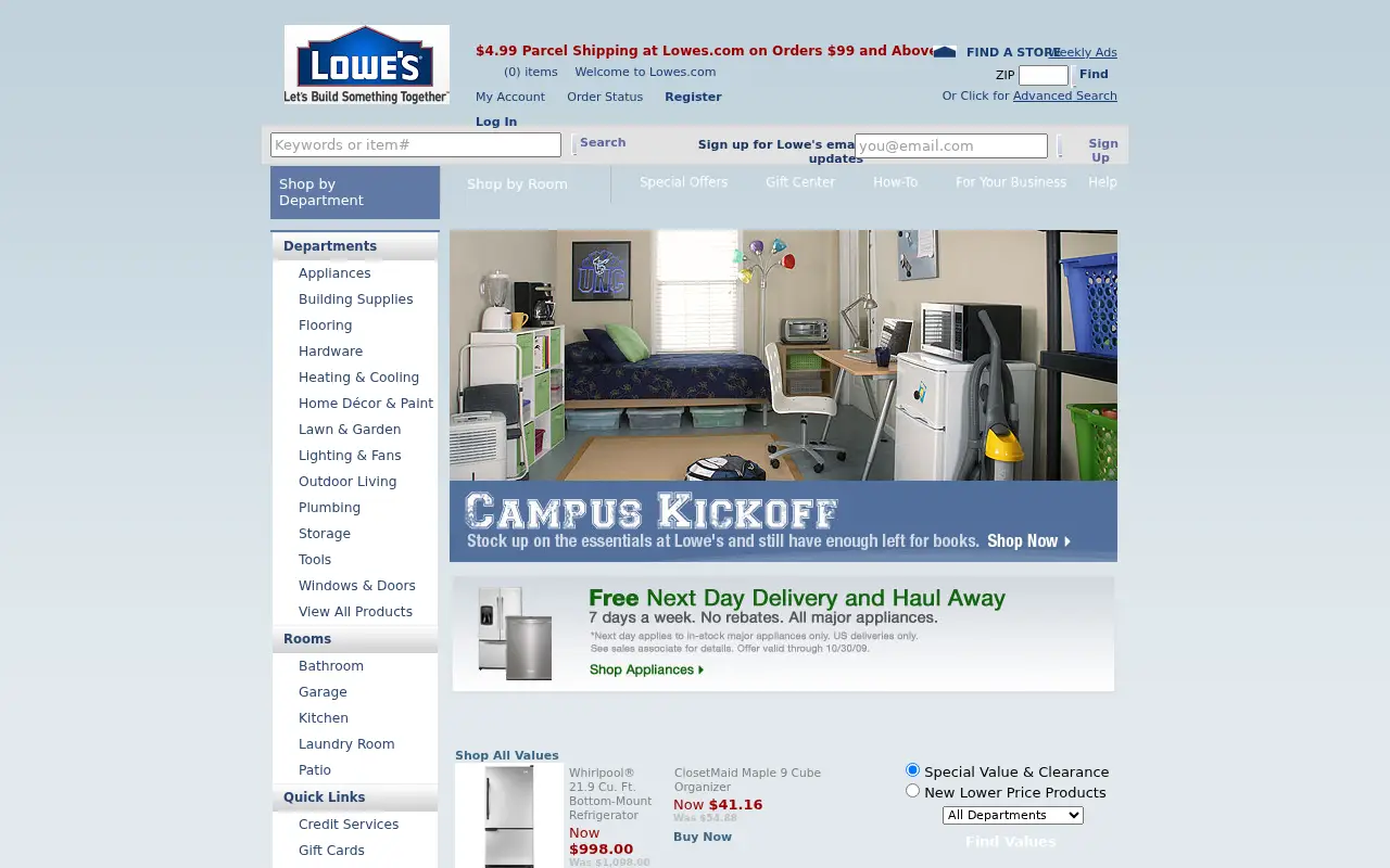 lowes.com in 2009
