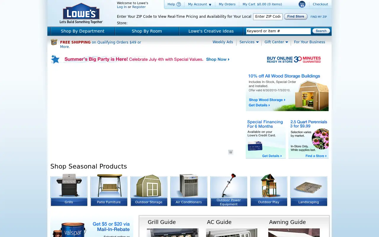 lowes.com in 2010