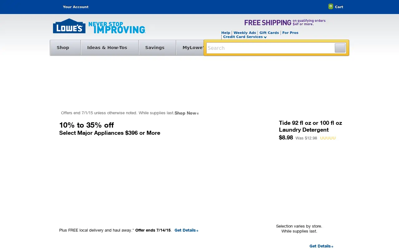lowes.com in 2015