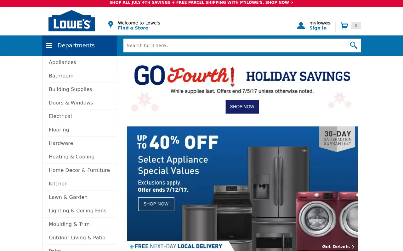 lowes.com in 2017