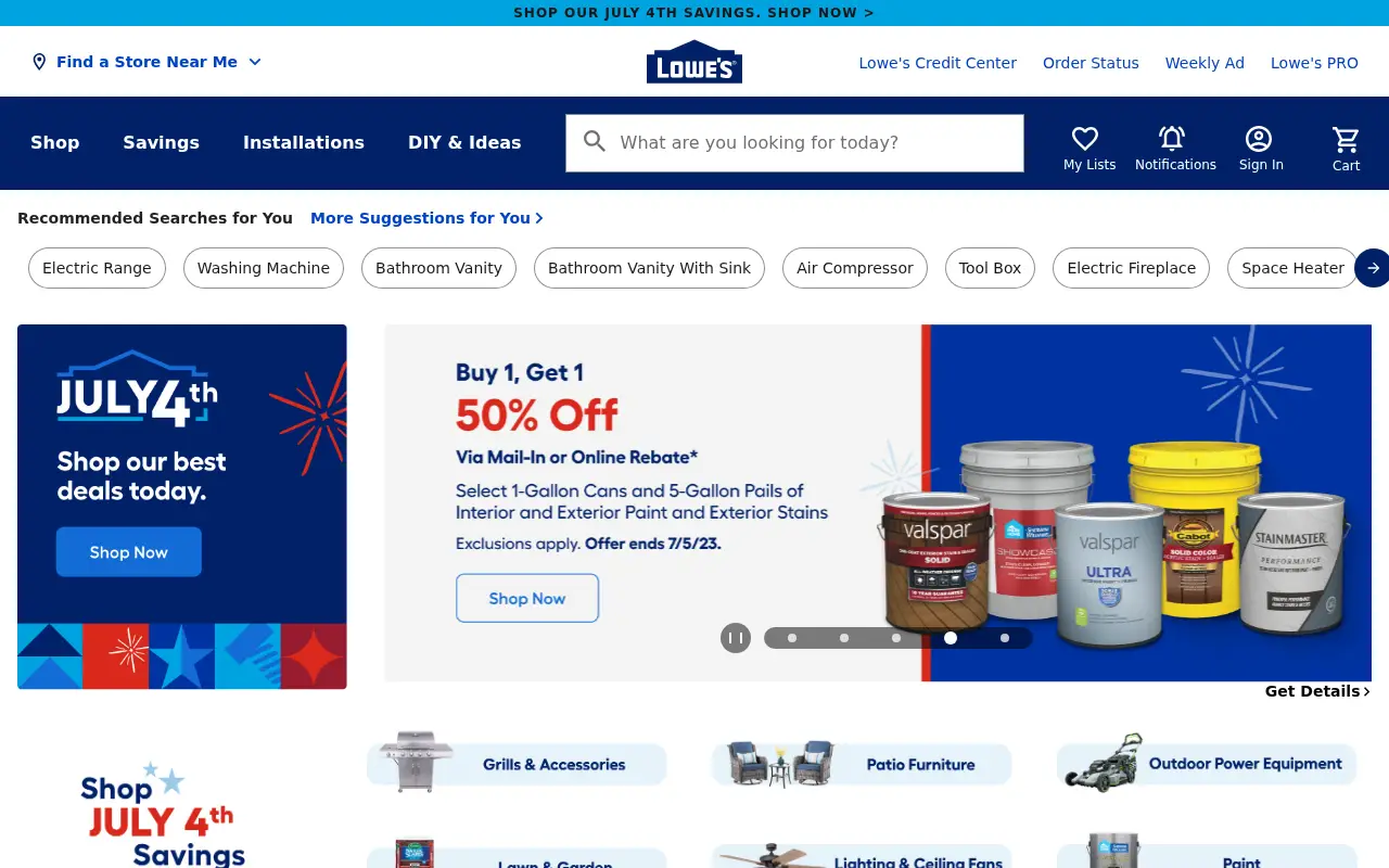 lowes.com in 2023