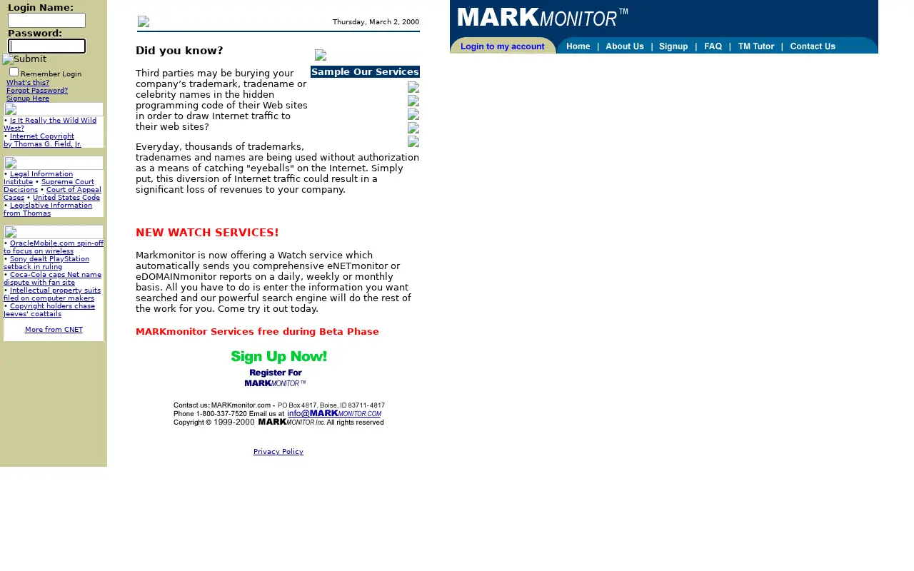 markmonitor.com in 2000
