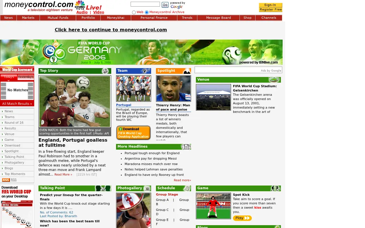 moneycontrol.com in 2006