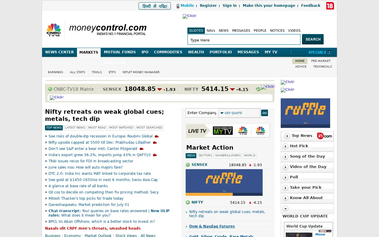 moneycontrol.com in 2010