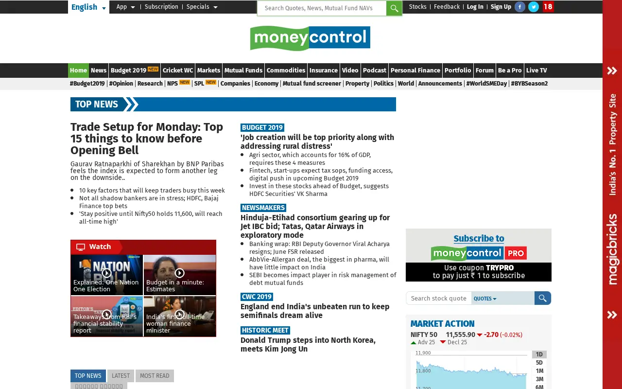 moneycontrol.com in 2019