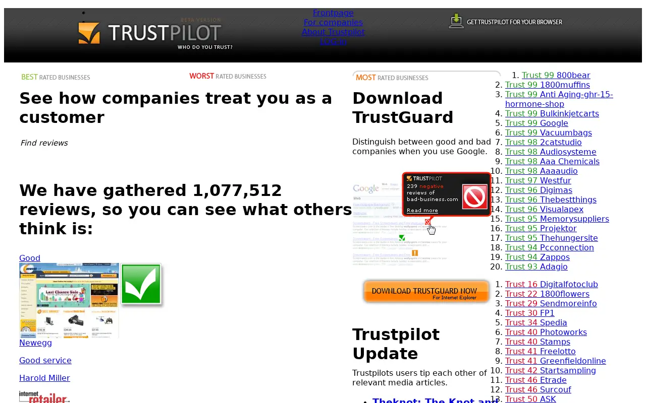 trustpilot.com in 2009