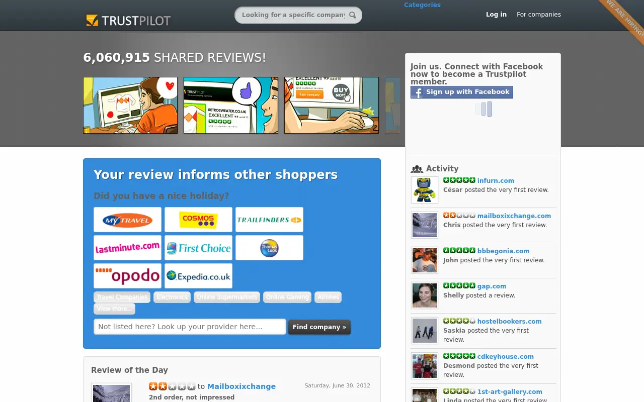 trustpilot.com in 2012